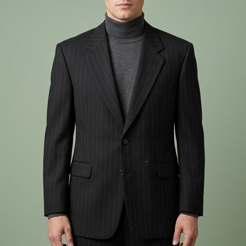 Austin Reed Blazer Men's‎ 44R Gray Pinstripe Wool Two-Button Classic Fit